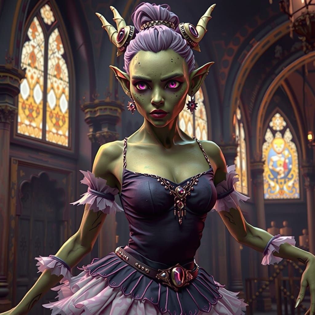 Sinister Ballerina Goblin Girl: Cinematic Film Still