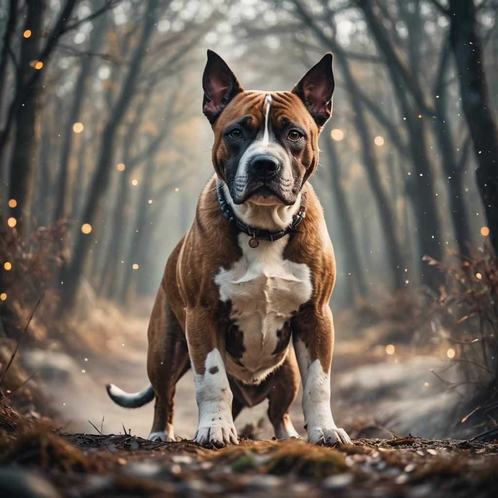 Detailed Amstaff Portrait in Natural Lighting