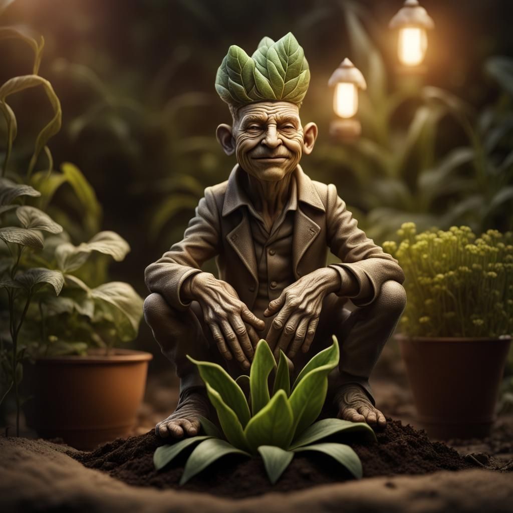 Crying Mandrake Root in Gardener's Hand: Art Deco
