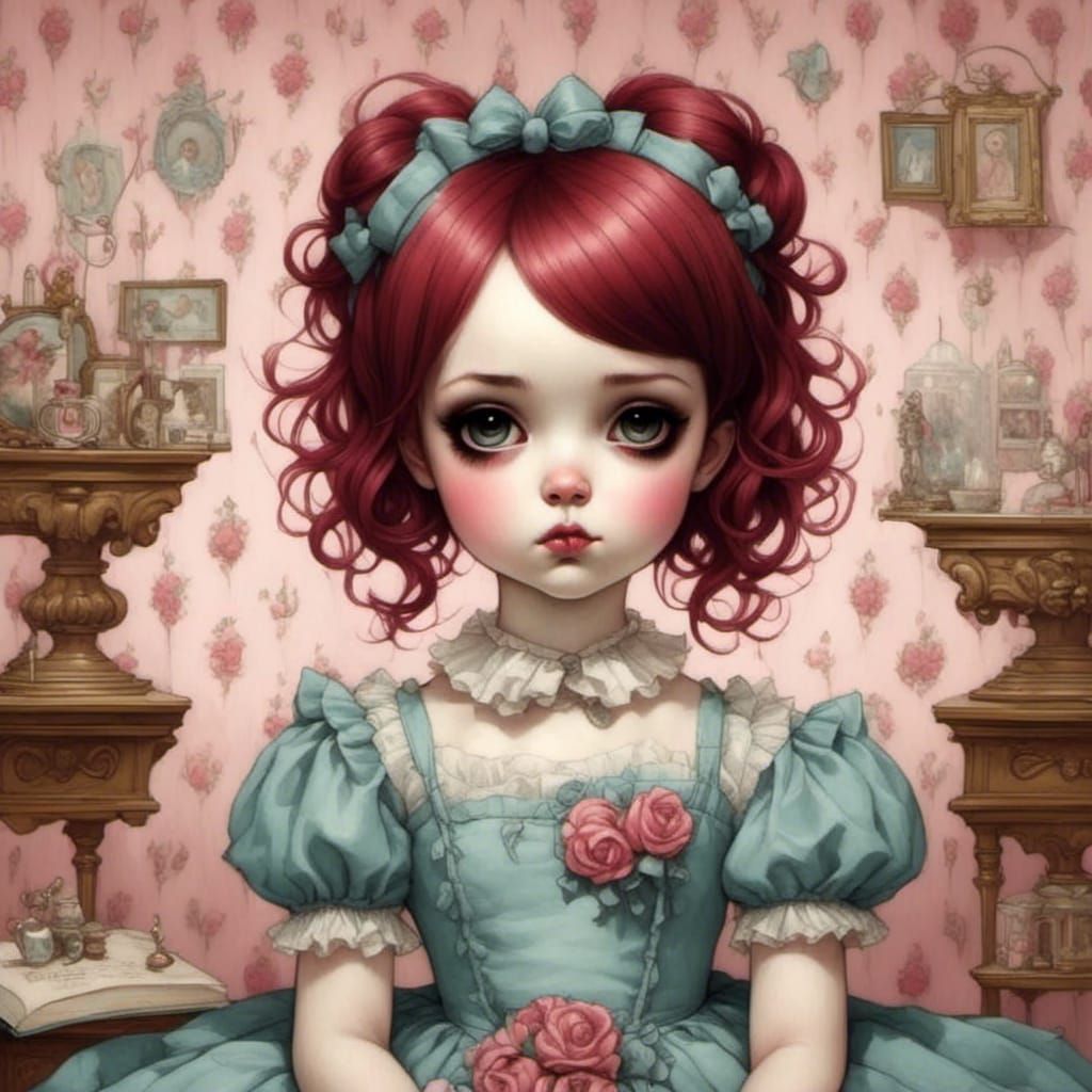 Kawaii Emo Bishojo in Mark Ryden Style