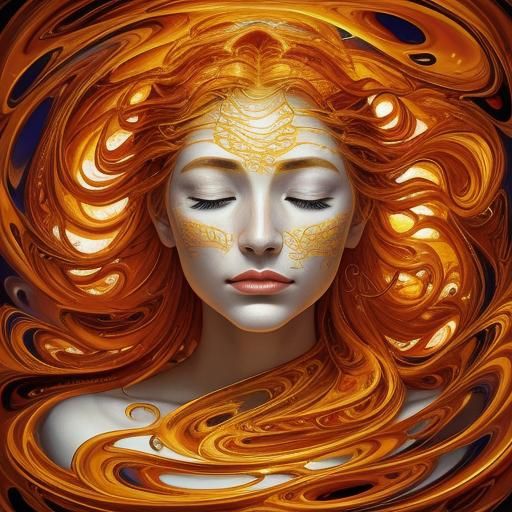 Surreal Woman Portrait in Dreamlike Expressionist Style