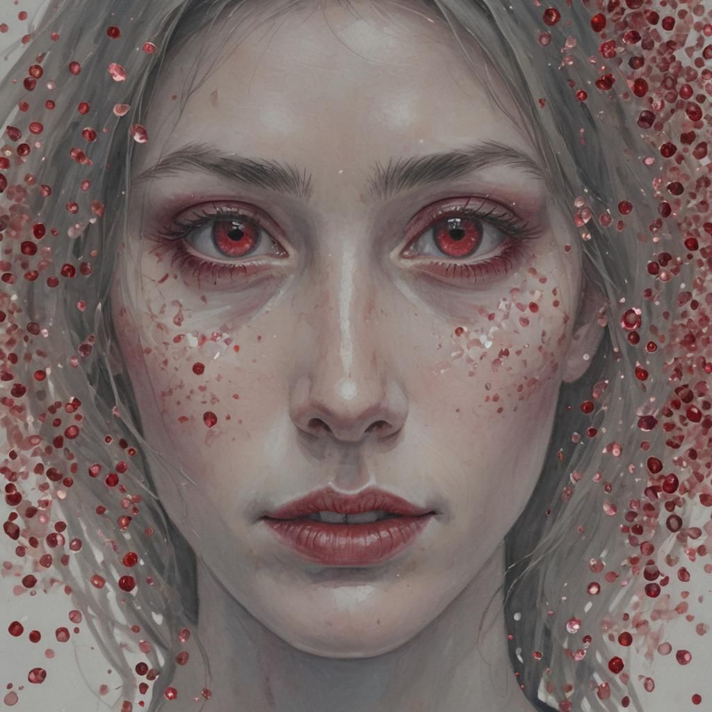 Woman with Ruby Quartz Eyes