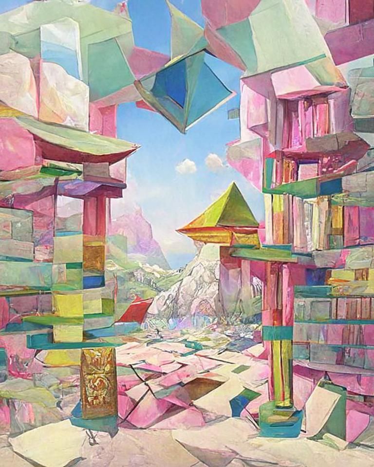 Monument of Forbidden Knowledge in Cel-Shaded Style