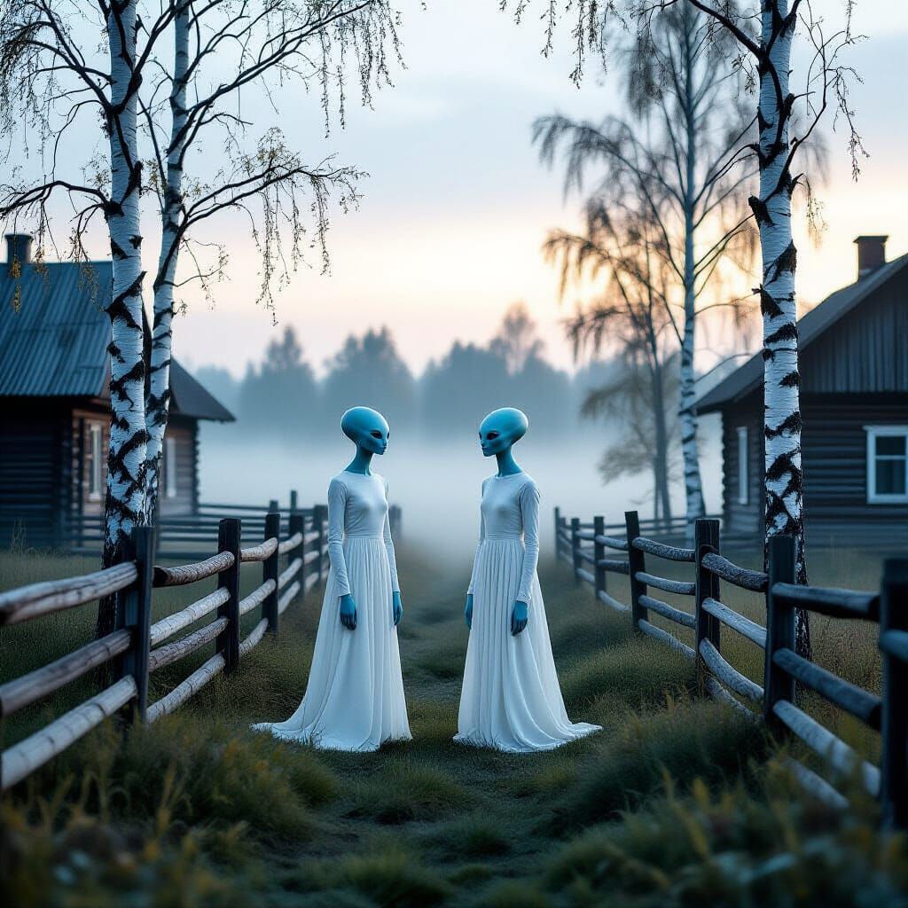 Extraterrestrial Beings in Rural Russia: Minimalist Photogra...