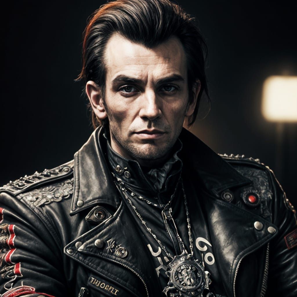 Punk Lincoln on Throne: Hyper-Realistic Digital Art