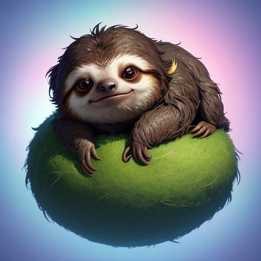 Charming Sloth in Vibrant Colors