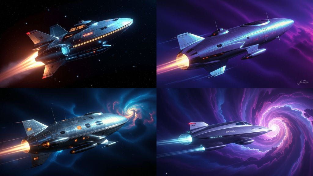 Jupiter Two Spacecraft in a Retro-Futuristic Vibe