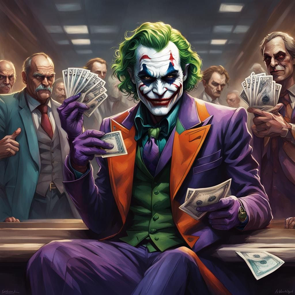 Joker Bank Heist: Hyperdetailed Digital Portrait