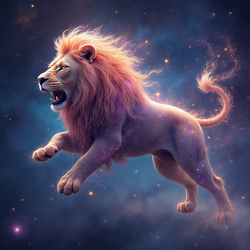 Celestial Lion Roaring Across the Cosmos