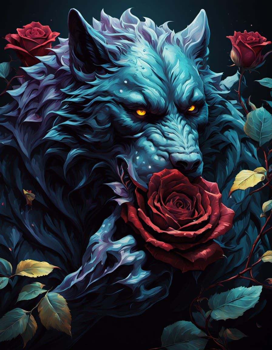 Romantic Werewolf Hand in Dark Fantasy Style