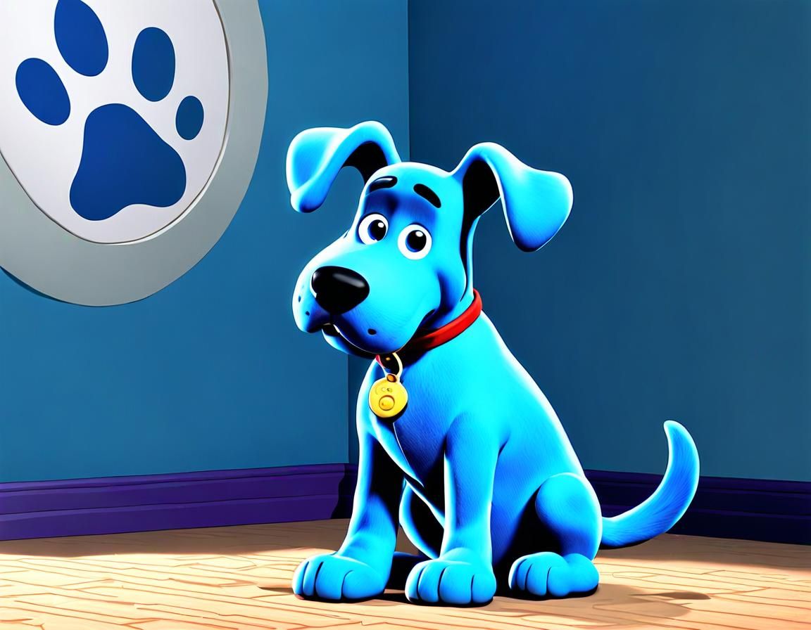 Blue's Clues Dog in 3D Digital Art Style