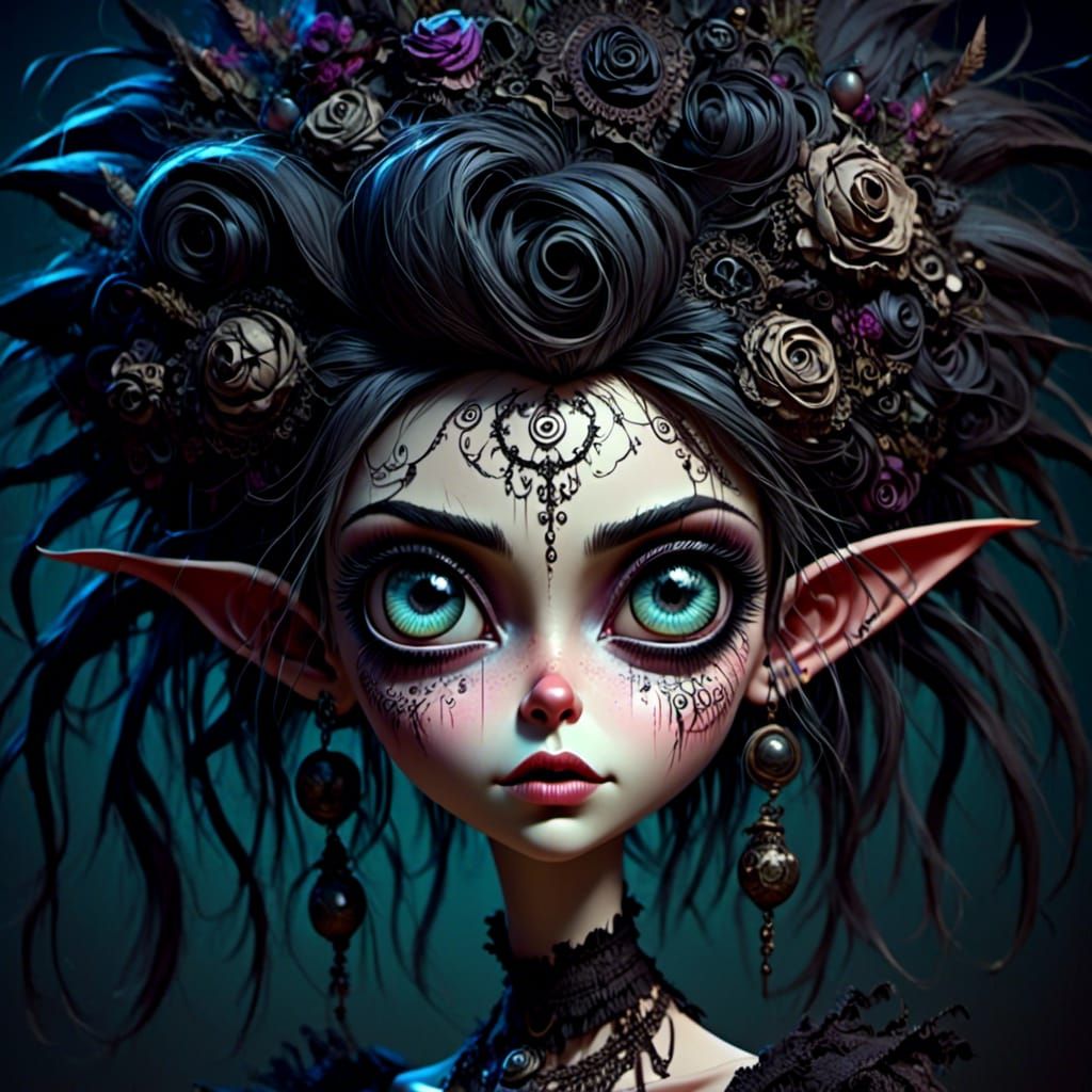 Creepy Beautiful Death Mask Female in Digital Painting