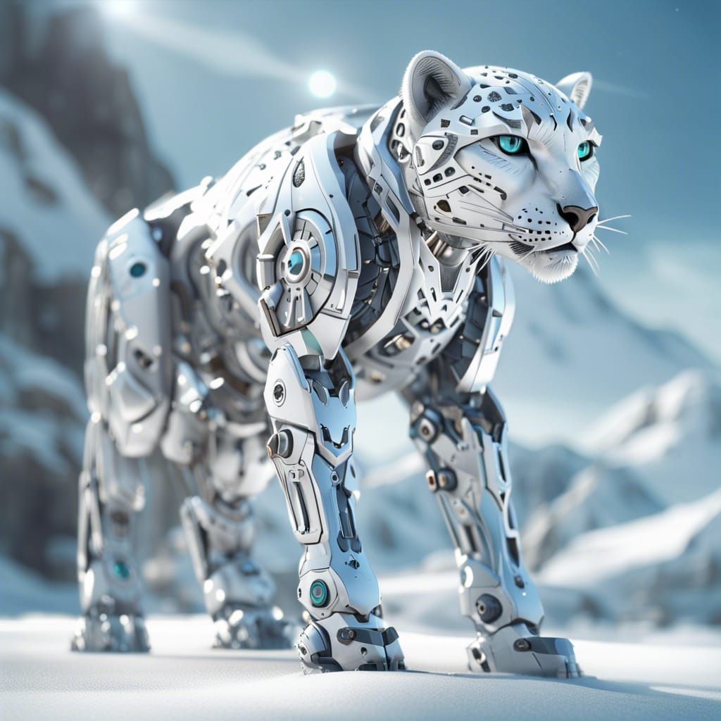 Snow Leopard Mech Robot