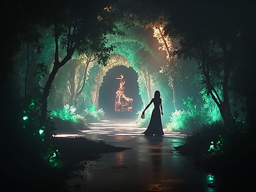 Moody Cinematic Film Still in Warm and Cool Tones