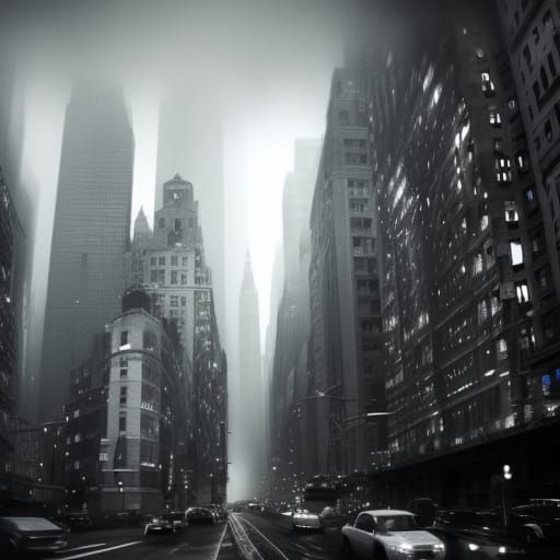 Foggy New York City Night: Digital Matte Painting