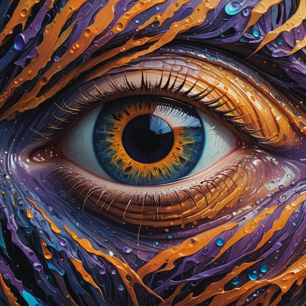 Surreal Eye with Galaxy Iris in Digital Painting