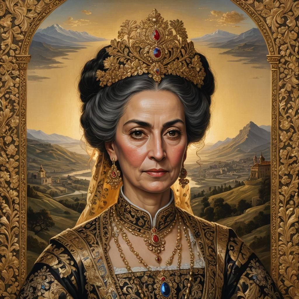 Georgian Queen Portrait in Baroque Style