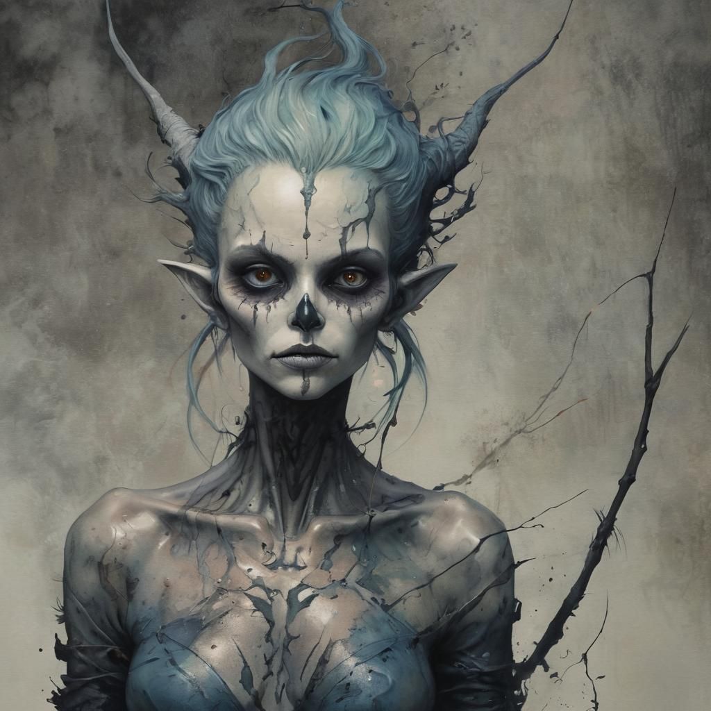 Niflheim Banshee in Alcohol Ink Style