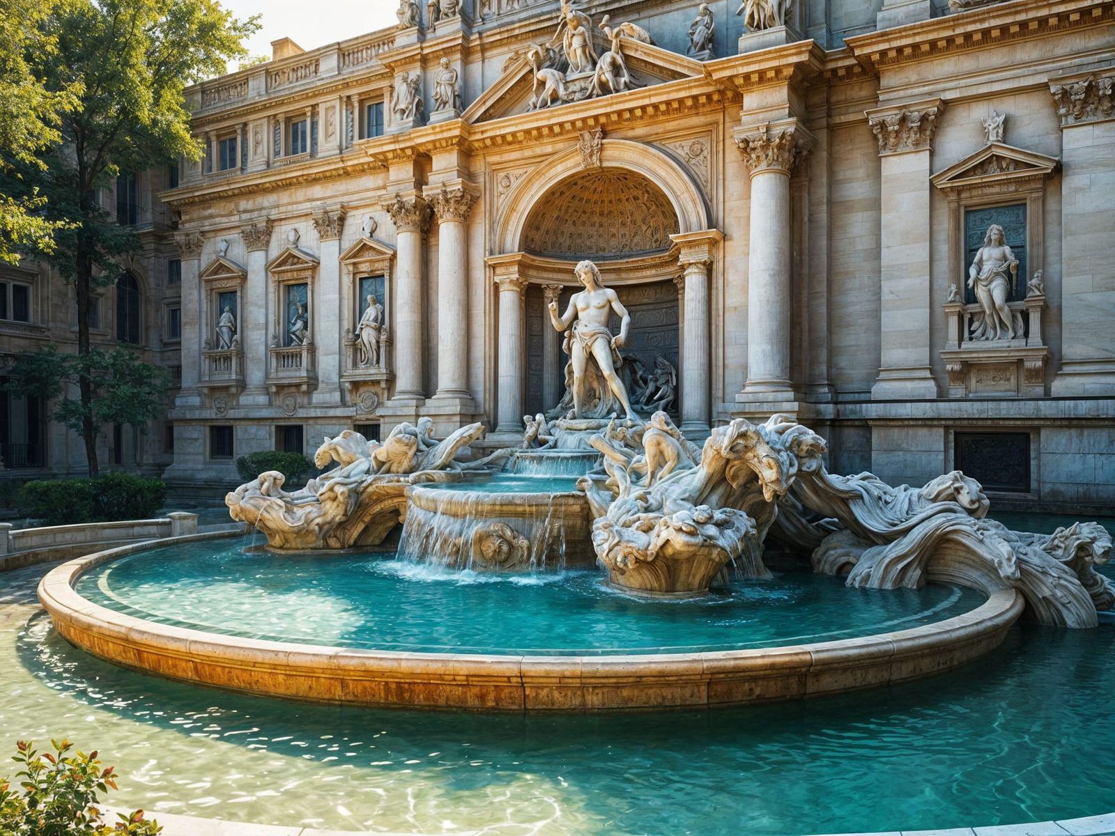 Bernini Fountain: Wide Angle View