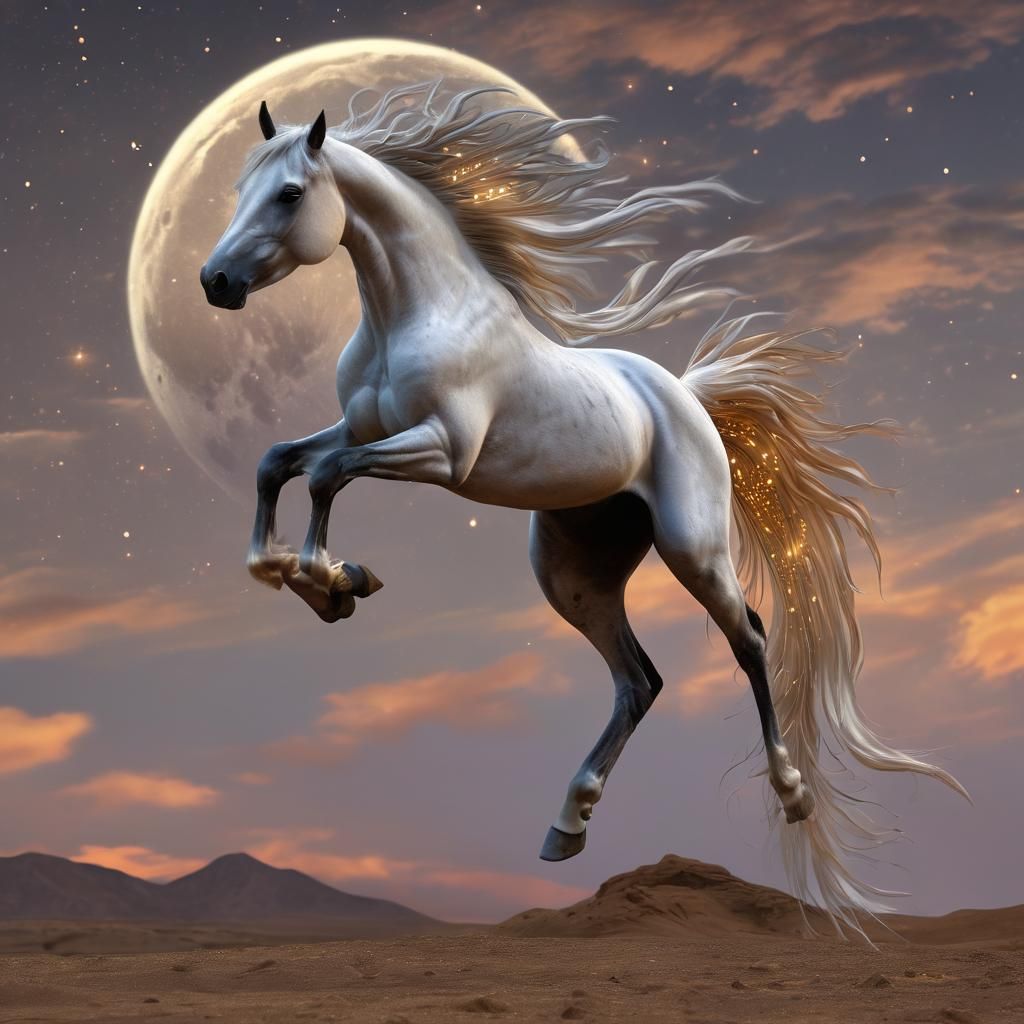 Majestic Arabian Horse with Angel Wings