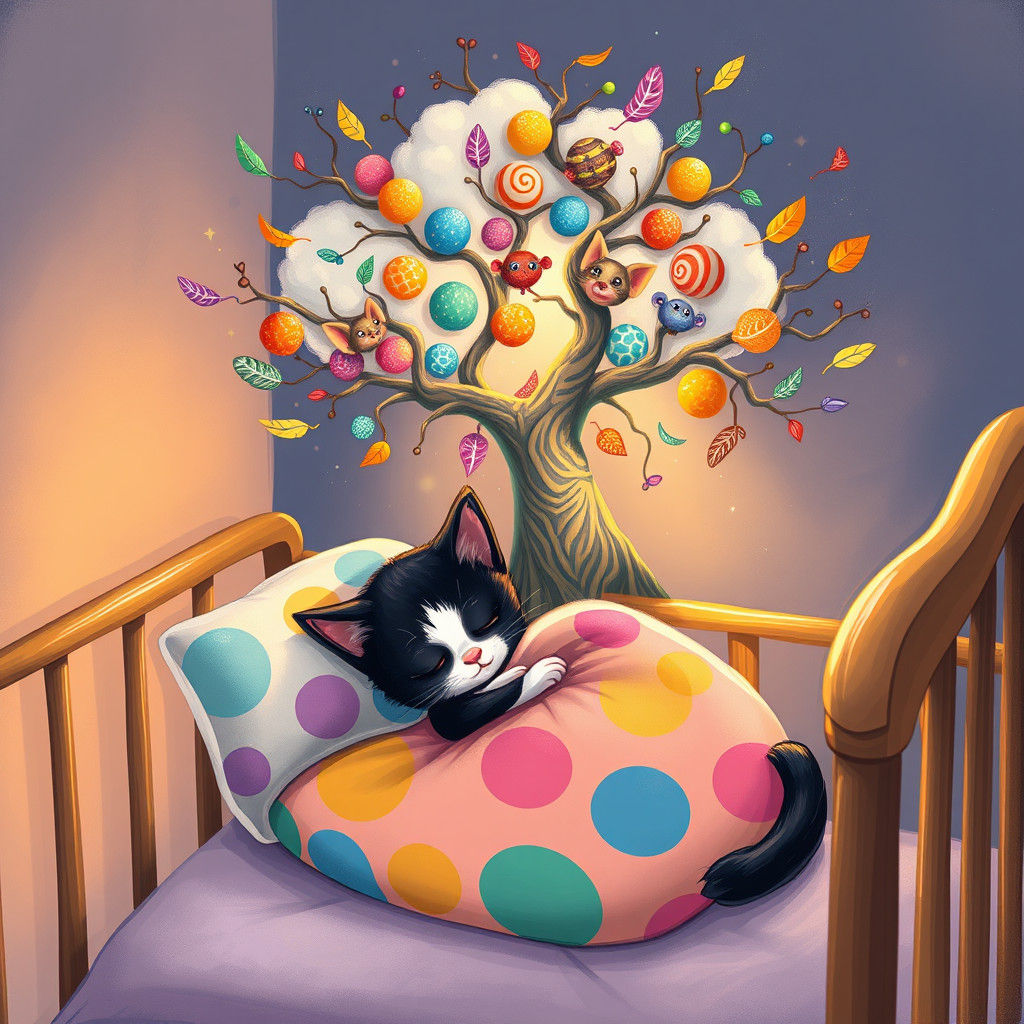 Kitten's Dream: A Vintage Cartoon Fantasy