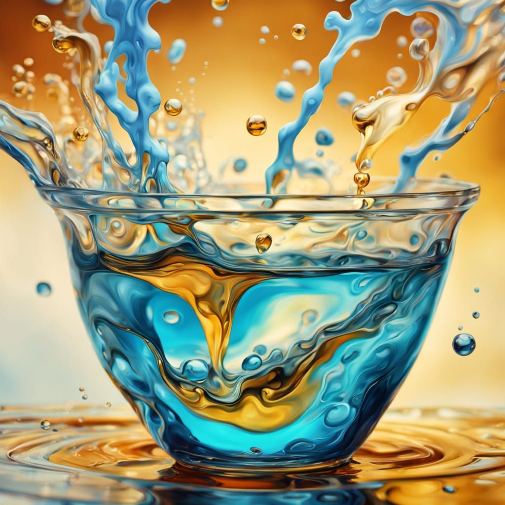 Surrealist Hydration Reaction as Oil Painting