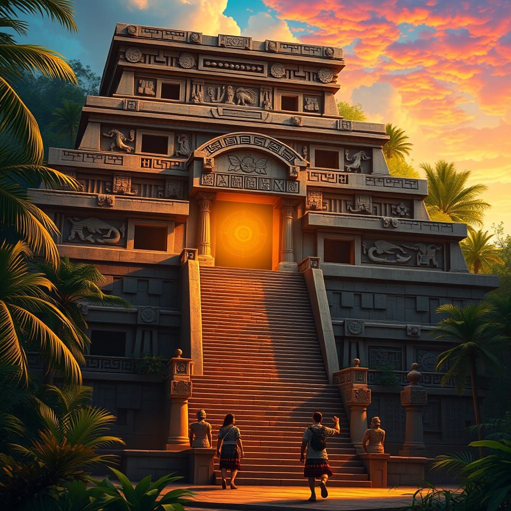 Majestic Mesoamerican Temple Blends Aztec and Maya Styles