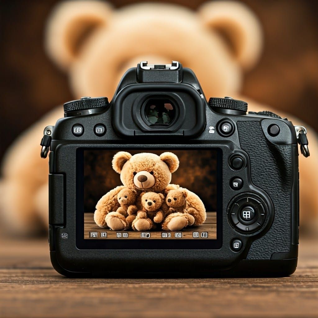 Heartwarming Family Moment with Adorable Bear Cubs and Teddy...