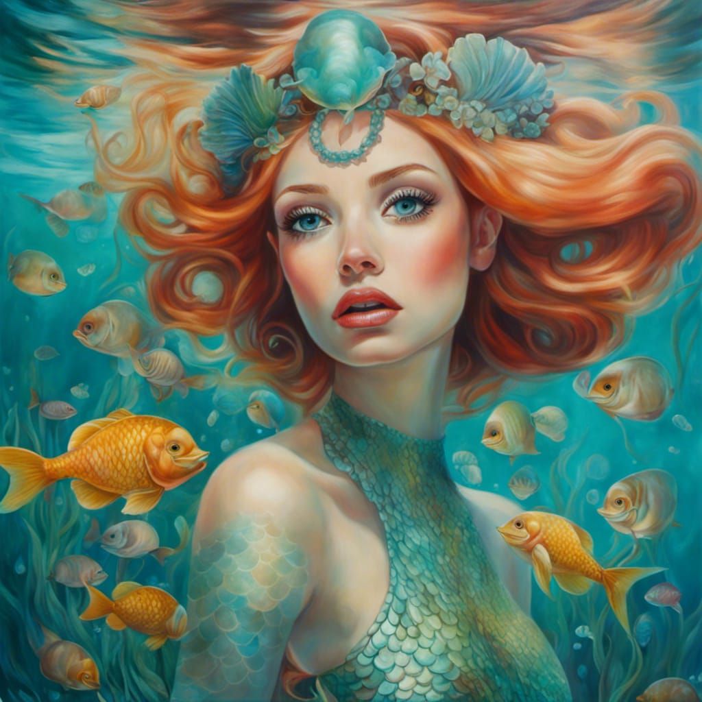 Mermaid Princess in Double Vision Style