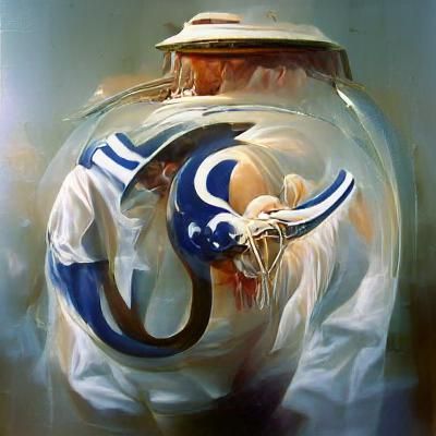 Indianapolis Colts Logo as Oil Painting