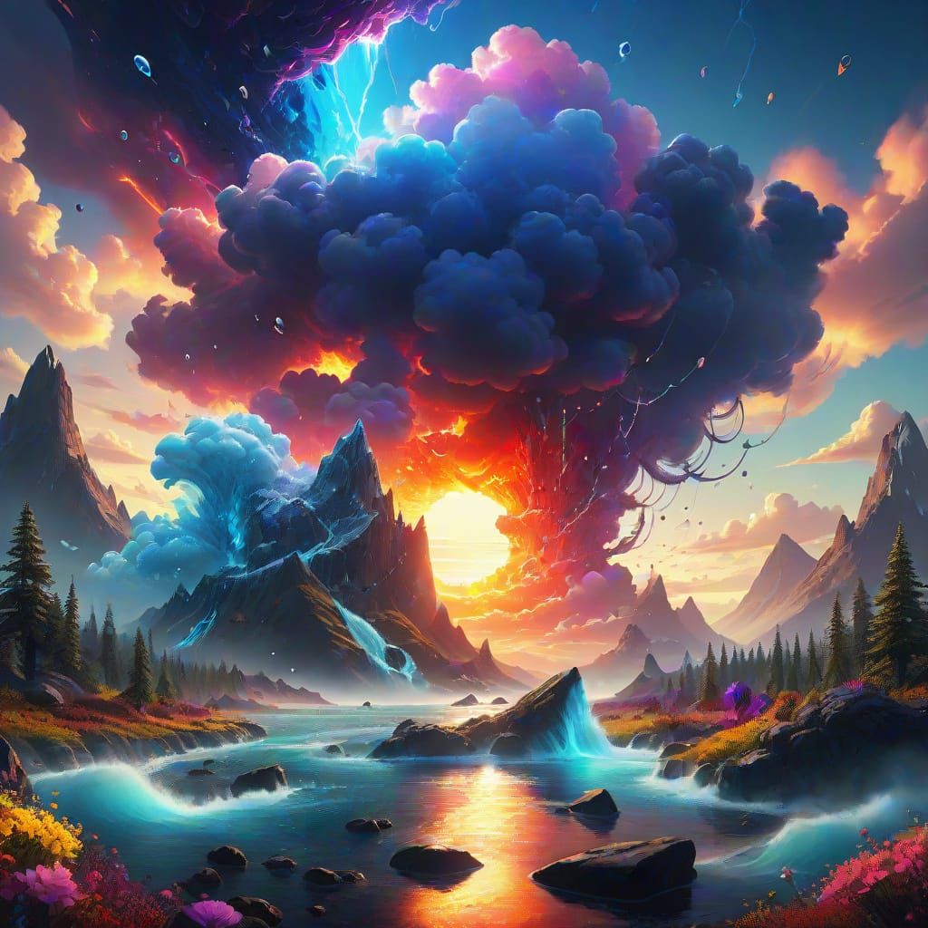 The Alchemical Dance of Elements: A Hyper-Realistic Masterpi...