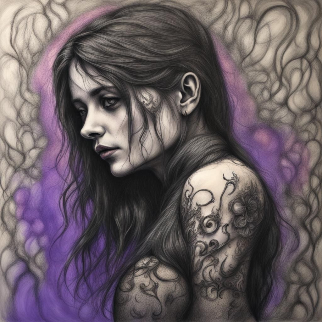 Gothic Valentine Art in Cyberparadism Style