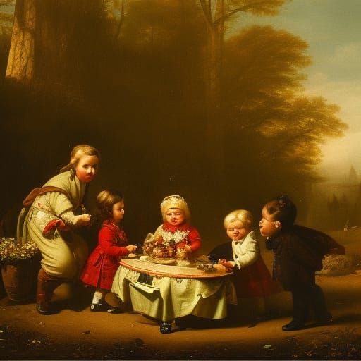 Dwarf Demands Food in Dollhouse: Baroque Style