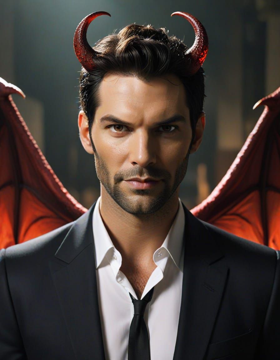 Lucifer Morningstar: A Handsome Devilish Portrait