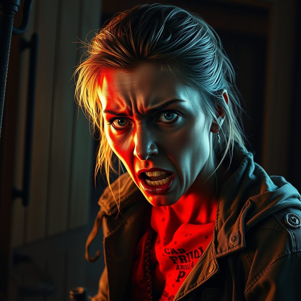 Surreal Woman Trapped in Dark Ritual