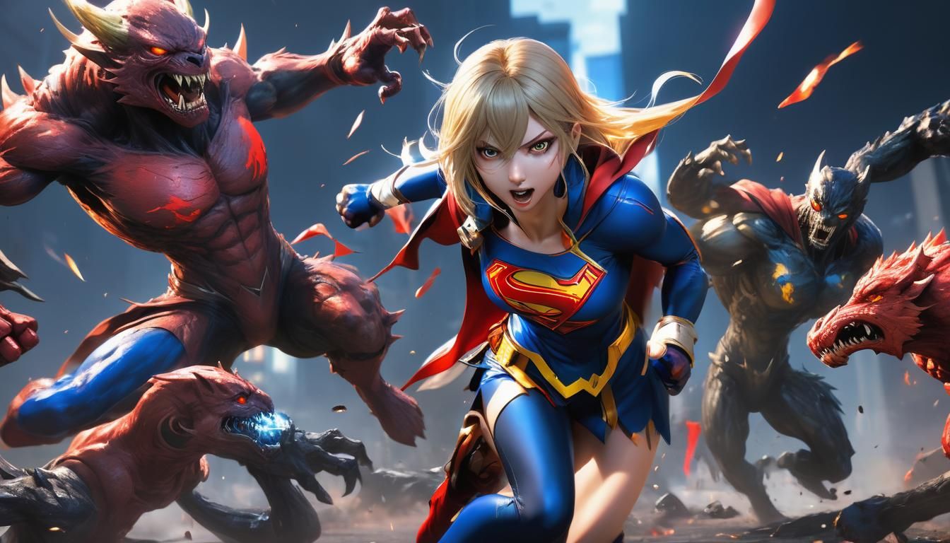 Super Girl Battles Monsters in Anime-Inspired 3D Art