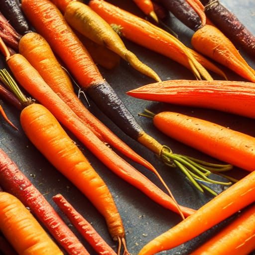 Roasted Carrots in Studio Ghibli Anime Style