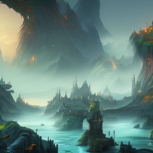 Fantastical Kidnapping Scene in Detailed Matte Painting