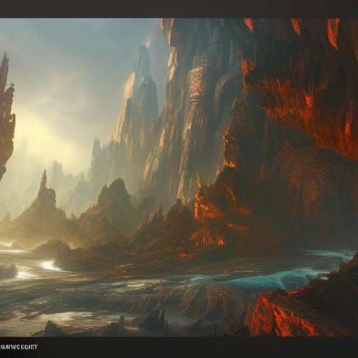 Fantastical Kidnapping Scene in Detailed Matte Painting
