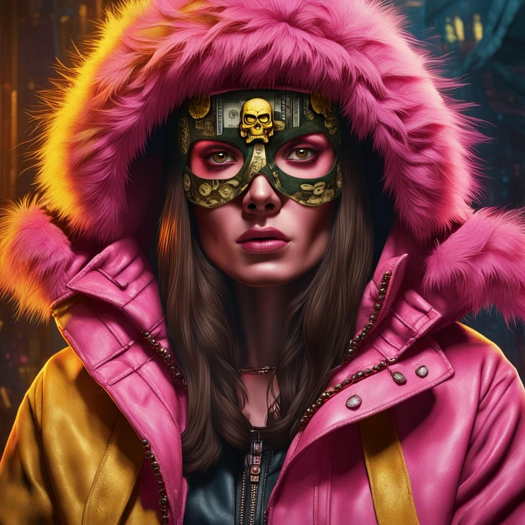 Brunette Assassin on Throne in Dramatic Digital Painting