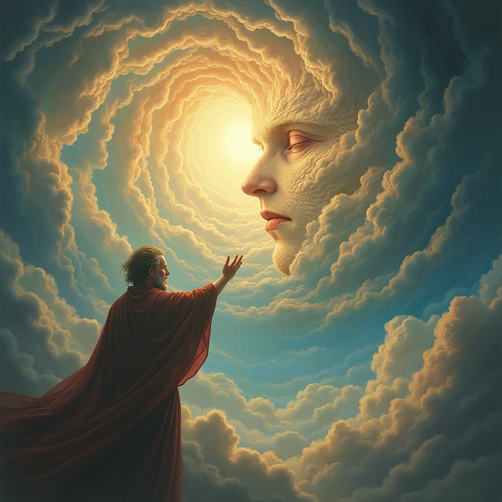 Divine Creator Shapes the Cosmos in Ethereal Splendor