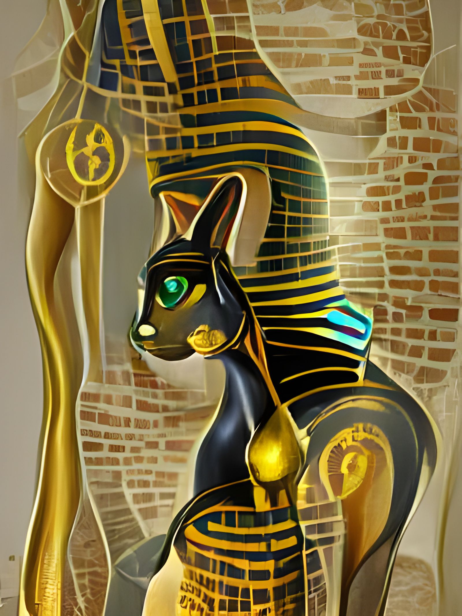 Ancient Egyptian Cat Goddess Bastet #AIArt ~ #NFT and prints @Zazzle @Redbubble @Society6 @ShopVIDA @miPic @opensea