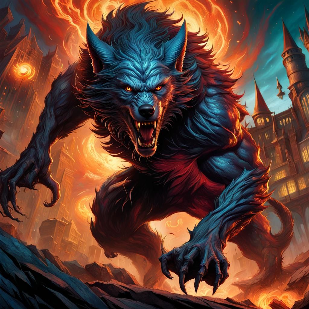 Werewolf Attack in Fantasy Borderland