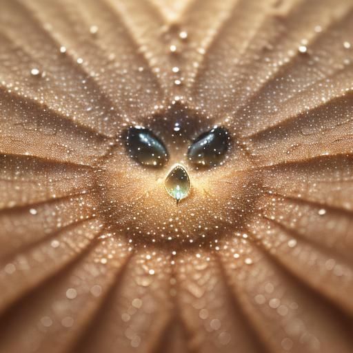 Dew drops on a grain of sand, from a bugs view, extreme detail