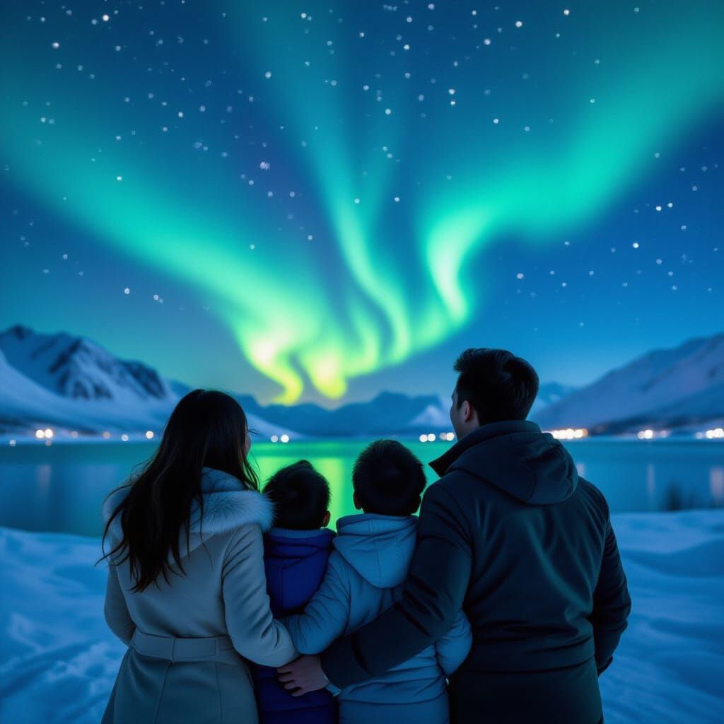 Asean Family Enjoys Northern Lights Holiday