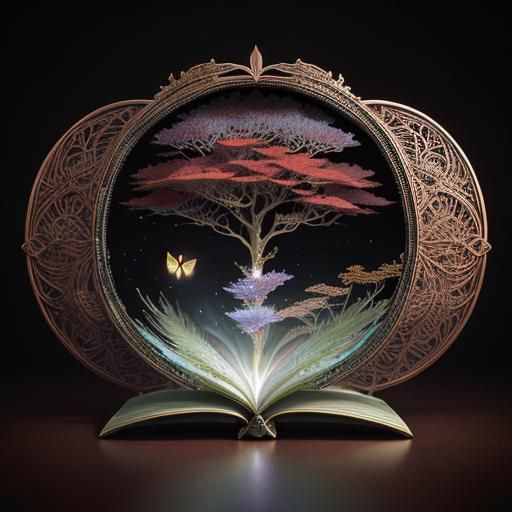 Fairytale Landscape Evolving from Open Book