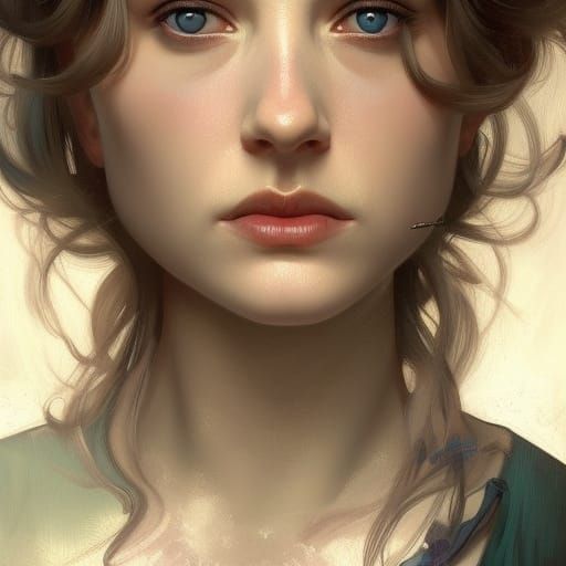 Detailed Portrait with Volumetric Lighting