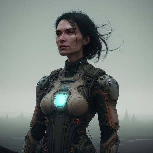 Confident Woman in Hyper-Realistic Lighting