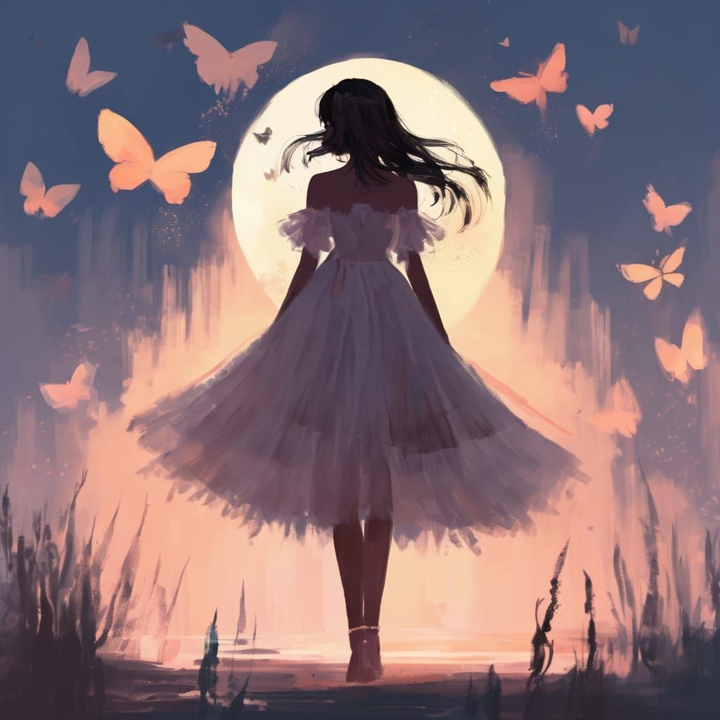 Early Anime Dream Girl in Soft Focus