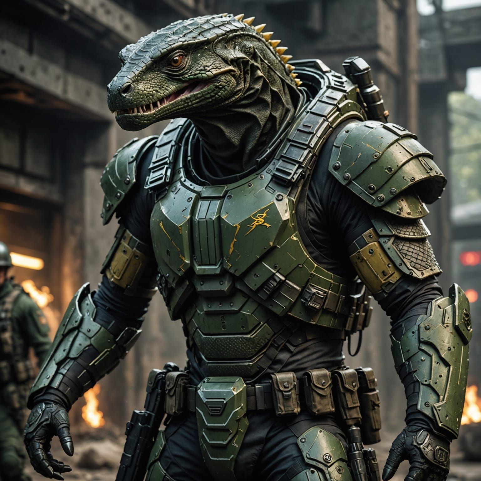 Komodo Dragon Commando in Kevlar Armor Concept Art